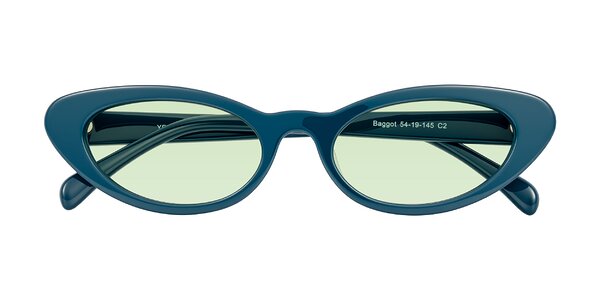 Front of Baggot in Peacock Blue