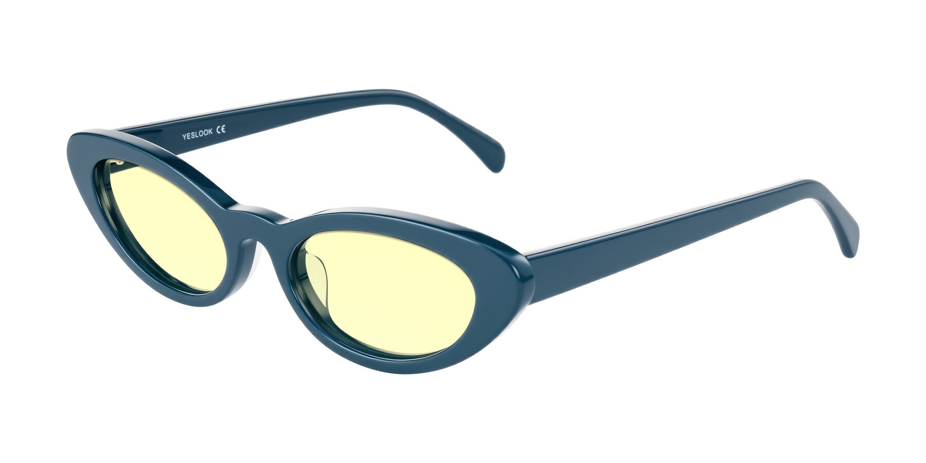 Angle of Baggot in Yale Blue with Light Yellow Tinted Lenses