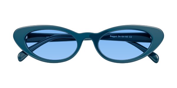 Front of Baggot in Peacock Blue