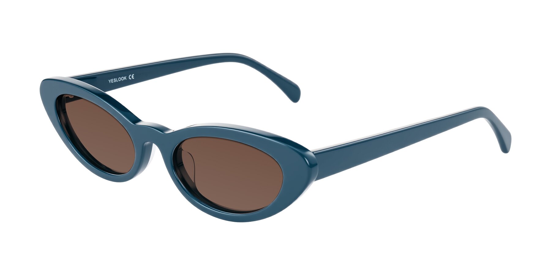 Angle of Baggot in Yale Blue with Brown Tinted Lenses