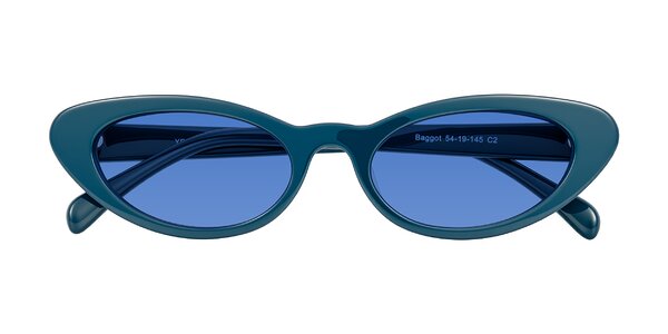 Front of Baggot in Peacock Blue