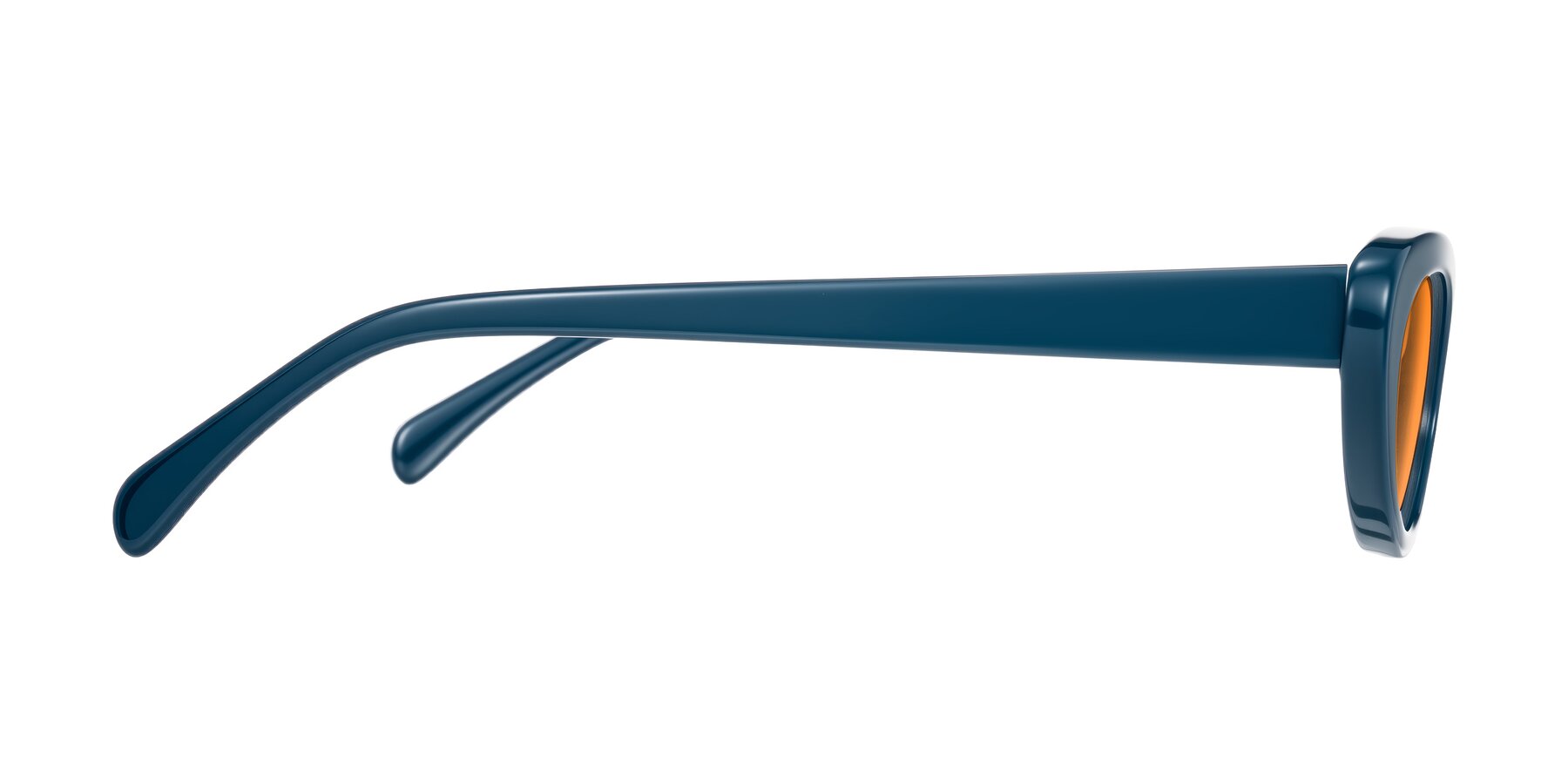 Side of Baggot in Yale Blue with Orange Tinted Lenses