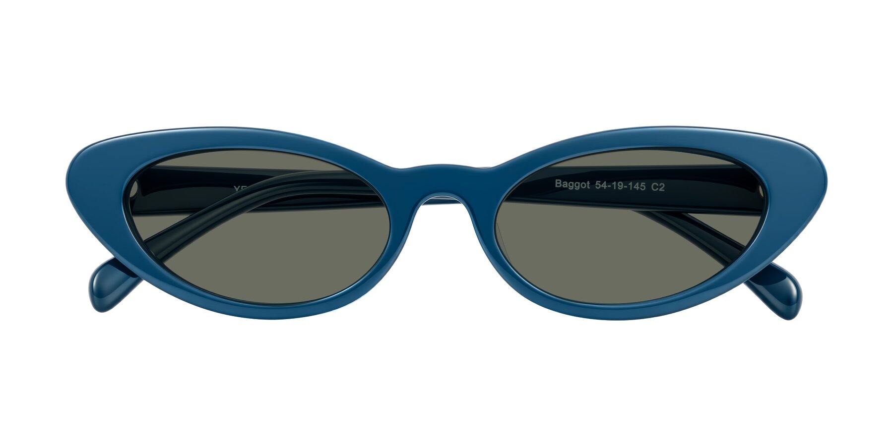 Folded Front of Baggot in Yale Blue with Gray Polarized Lenses