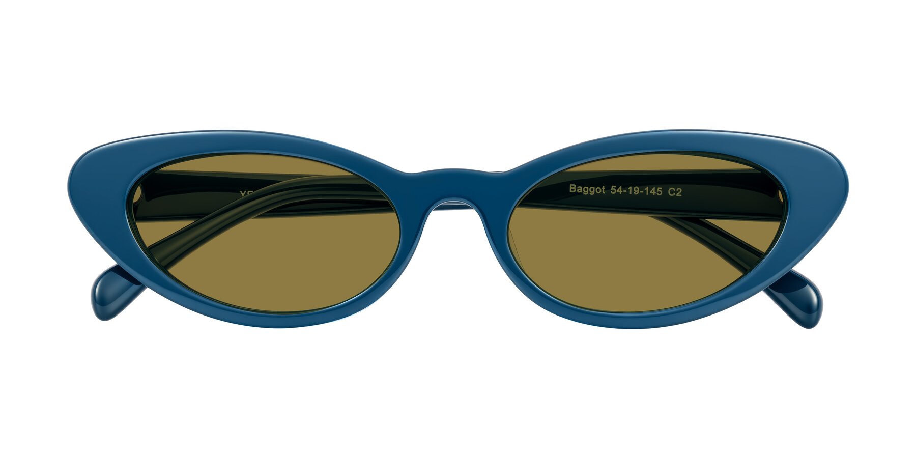 Folded Front of Baggot in Yale Blue with Brown Polarized Lenses