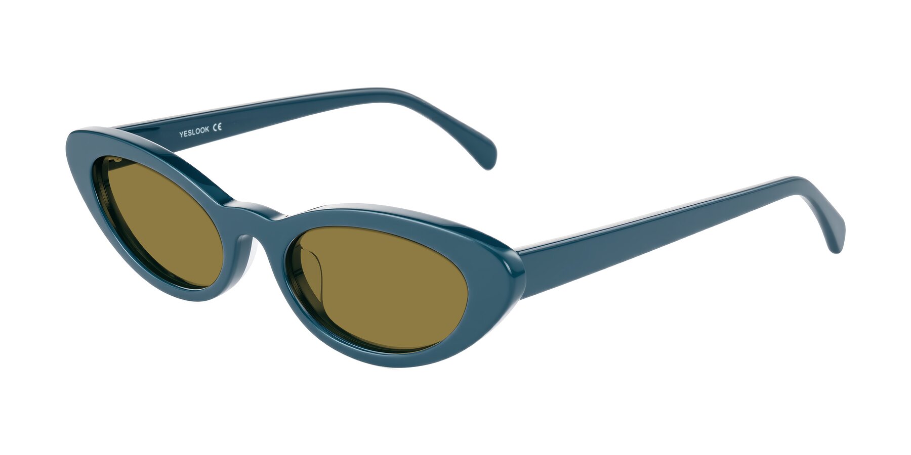 Angle of Baggot in Peacock Blue with Brown Polarized Lenses