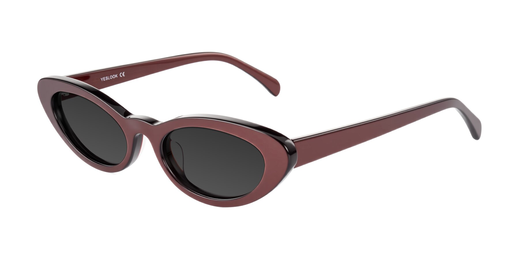 Angle of Baggot in Pearlescent Burgundy with Gray Tinted Lenses