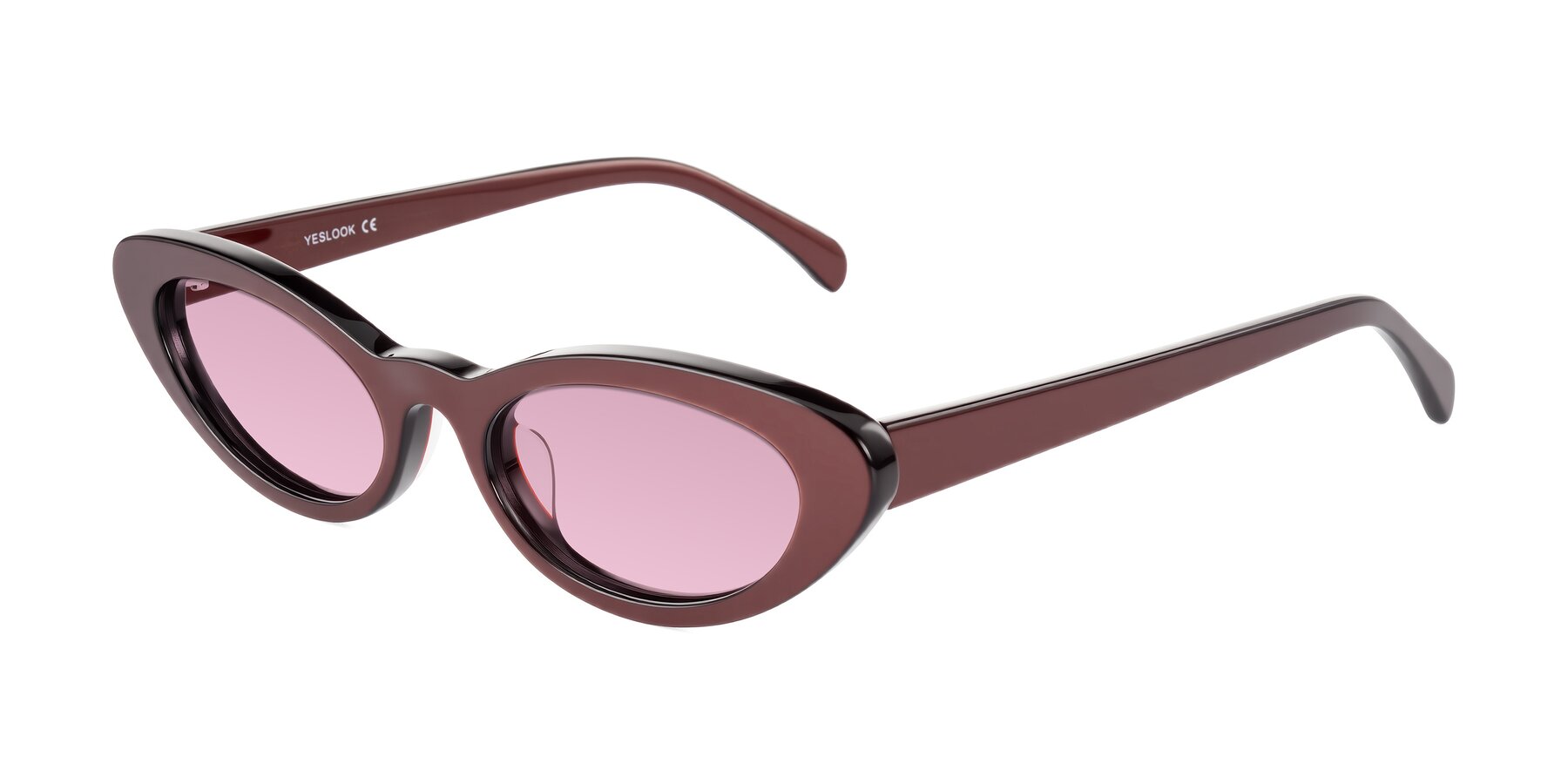 Angle of Baggot in Pearlescent Burgundy with Light Wine Tinted Lenses