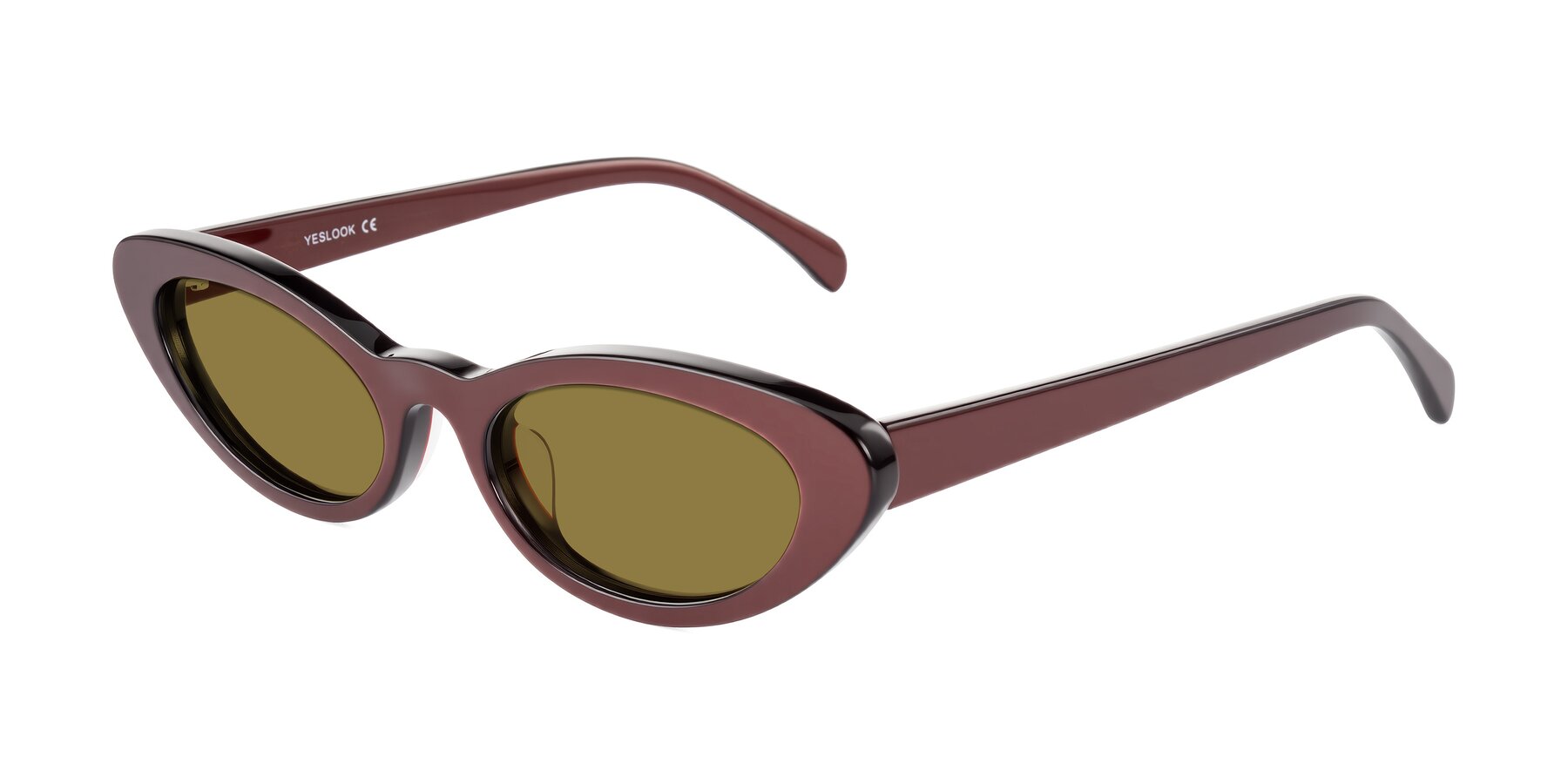 Angle of Baggot in Pearlescent Burgundy with Brown Polarized Lenses