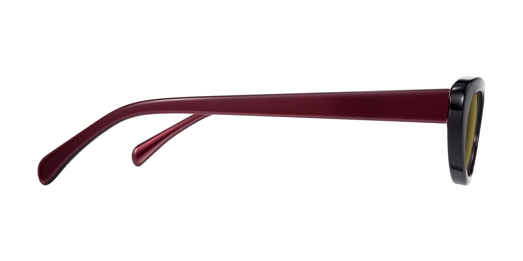 Side of Baggot in Pearlescent Burgundy with Brown Polarized Lenses