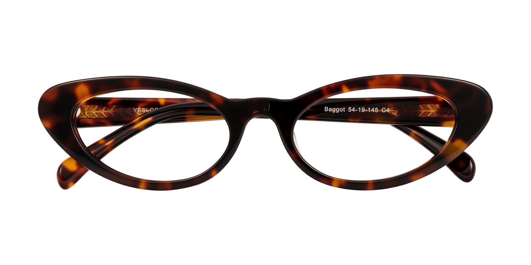 Folded Front of Baggot in Tortoise with Clear Reading Eyeglass Lenses