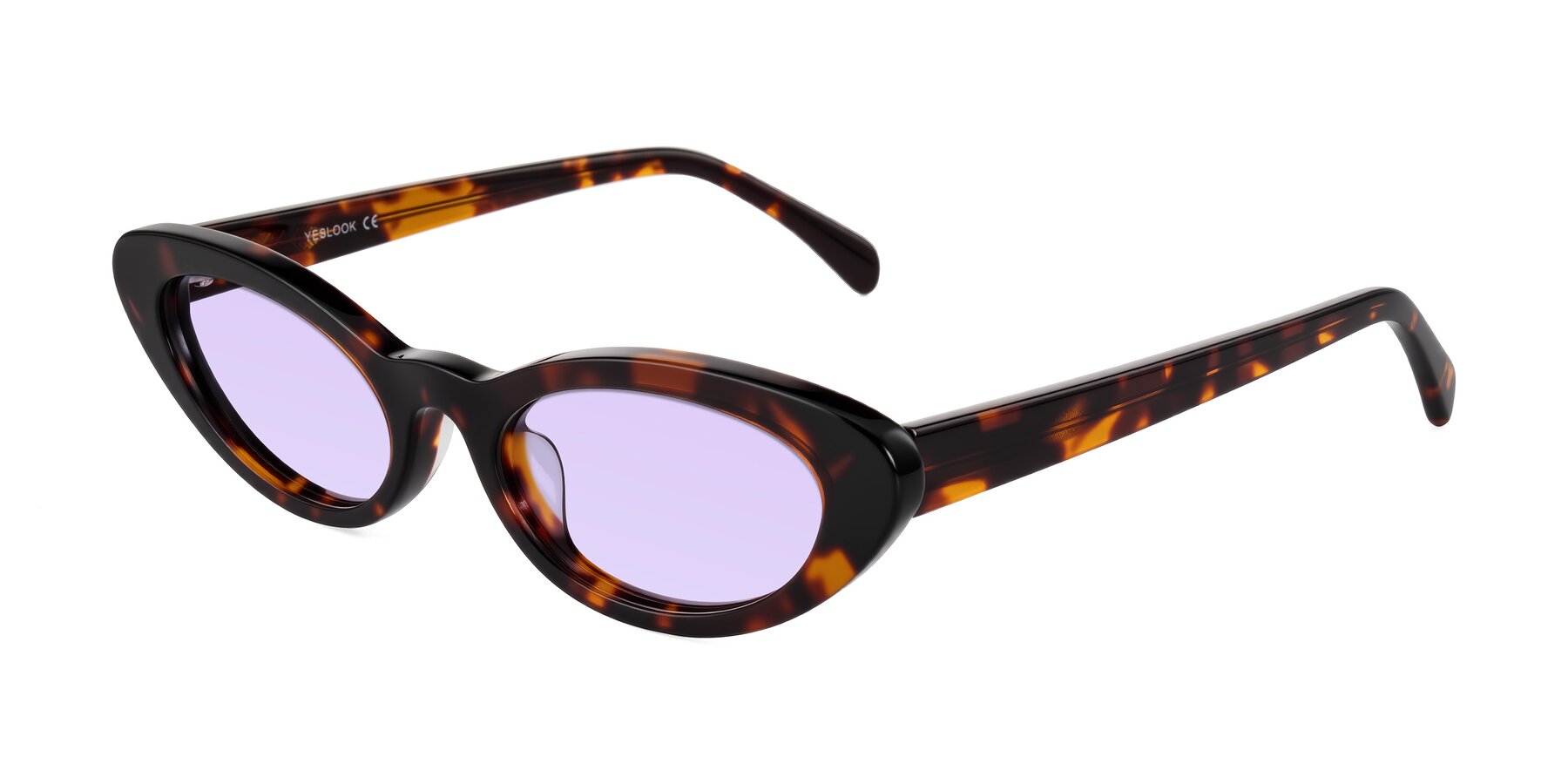 Angle of Baggot in Tortoise with Light Purple Tinted Lenses