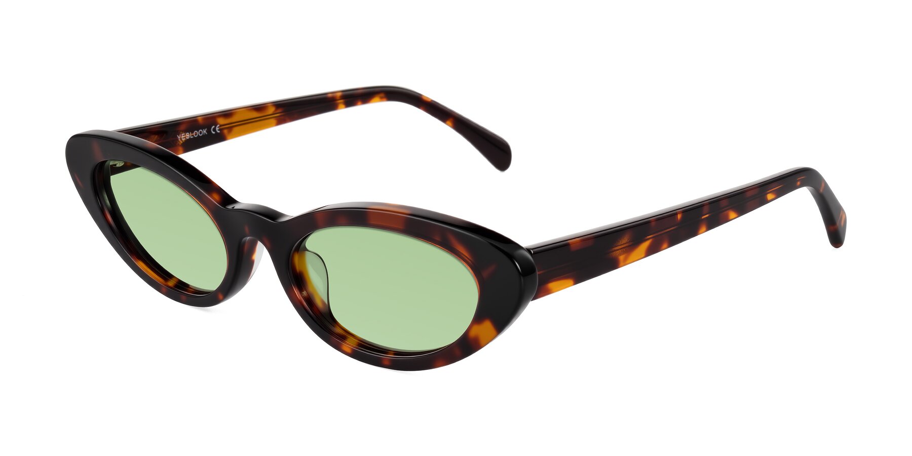 Angle of Baggot in Tortoise with Medium Green Tinted Lenses