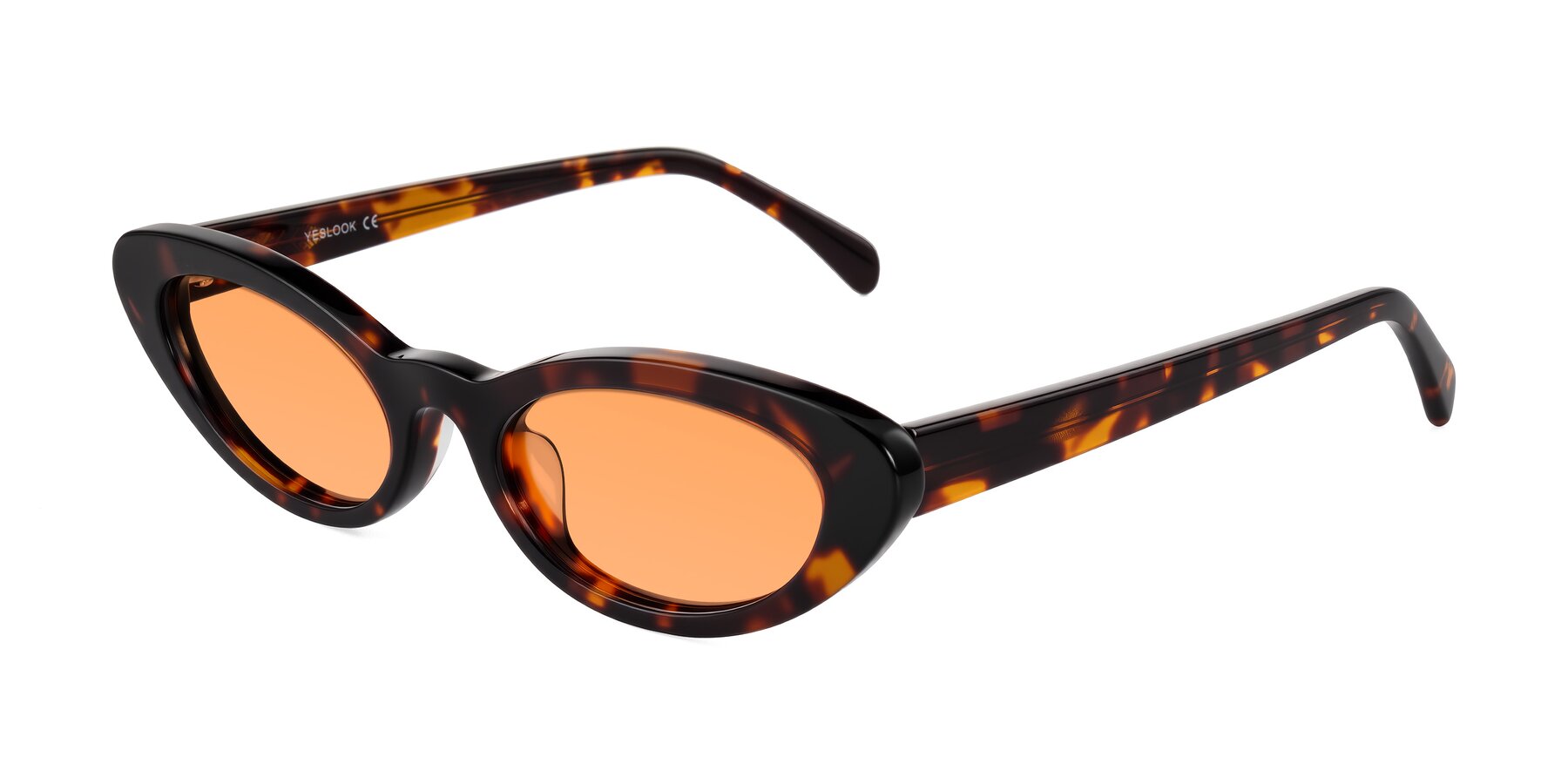 Angle of Baggot in Tortoise with Medium Orange Tinted Lenses