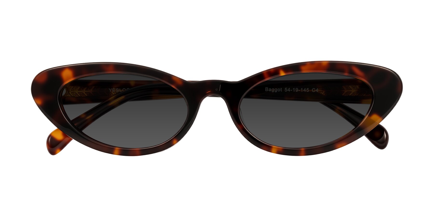 Folded Front of Baggot in Tortoise with Gray Tinted Lenses