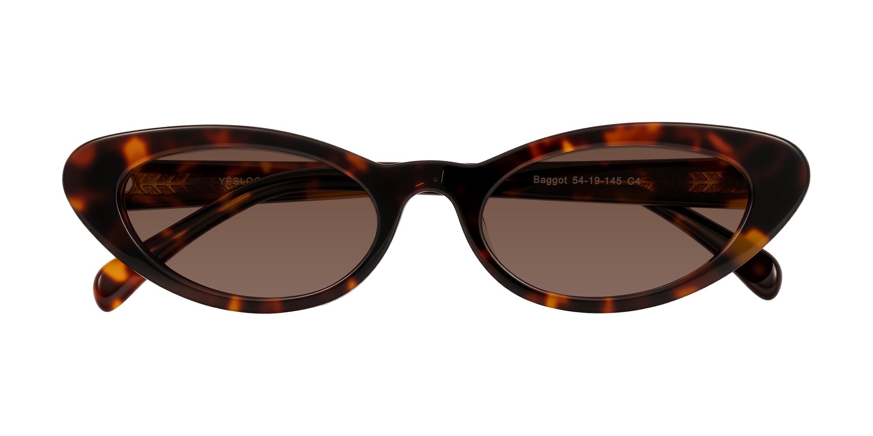 Folded Front of Baggot in Tortoise with Brown Tinted Lenses