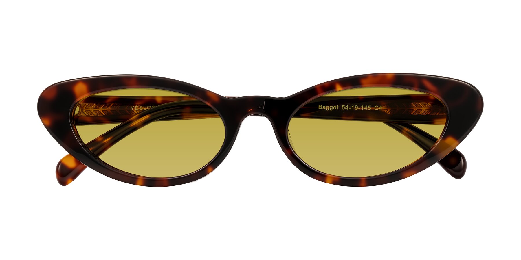 Folded Front of Baggot in Tortoise with Champagne Tinted Lenses