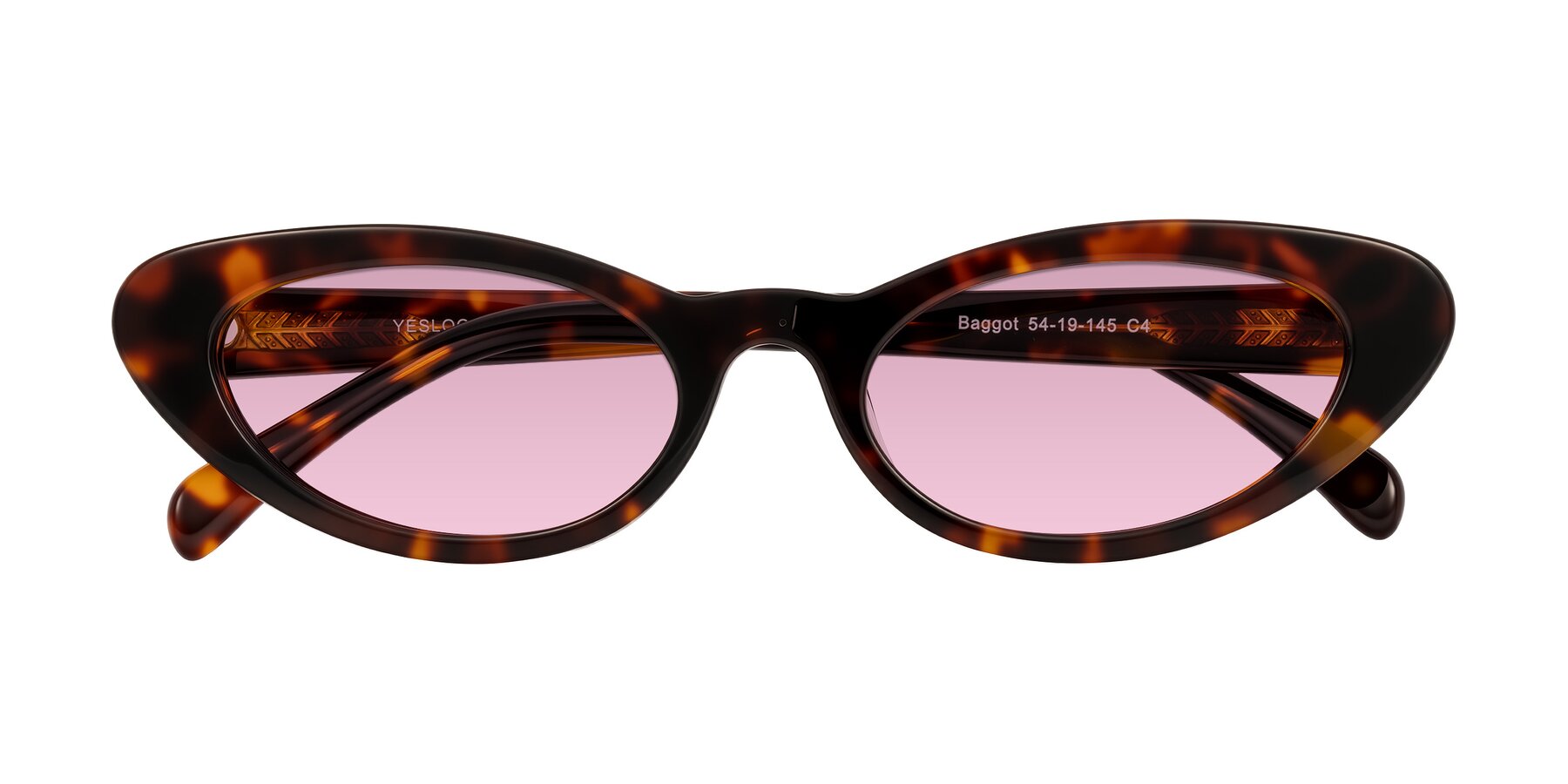 Folded Front of Baggot in Tortoise with Light Wine Tinted Lenses