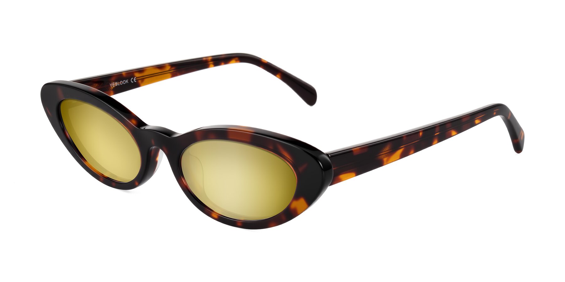 Angle of Baggot in Tortoise with Gold Mirrored Lenses