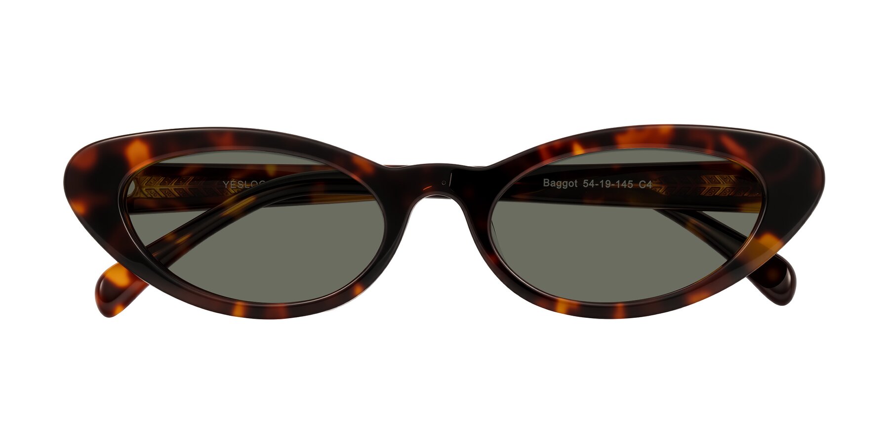 Folded Front of Baggot in Tortoise with Gray Polarized Lenses