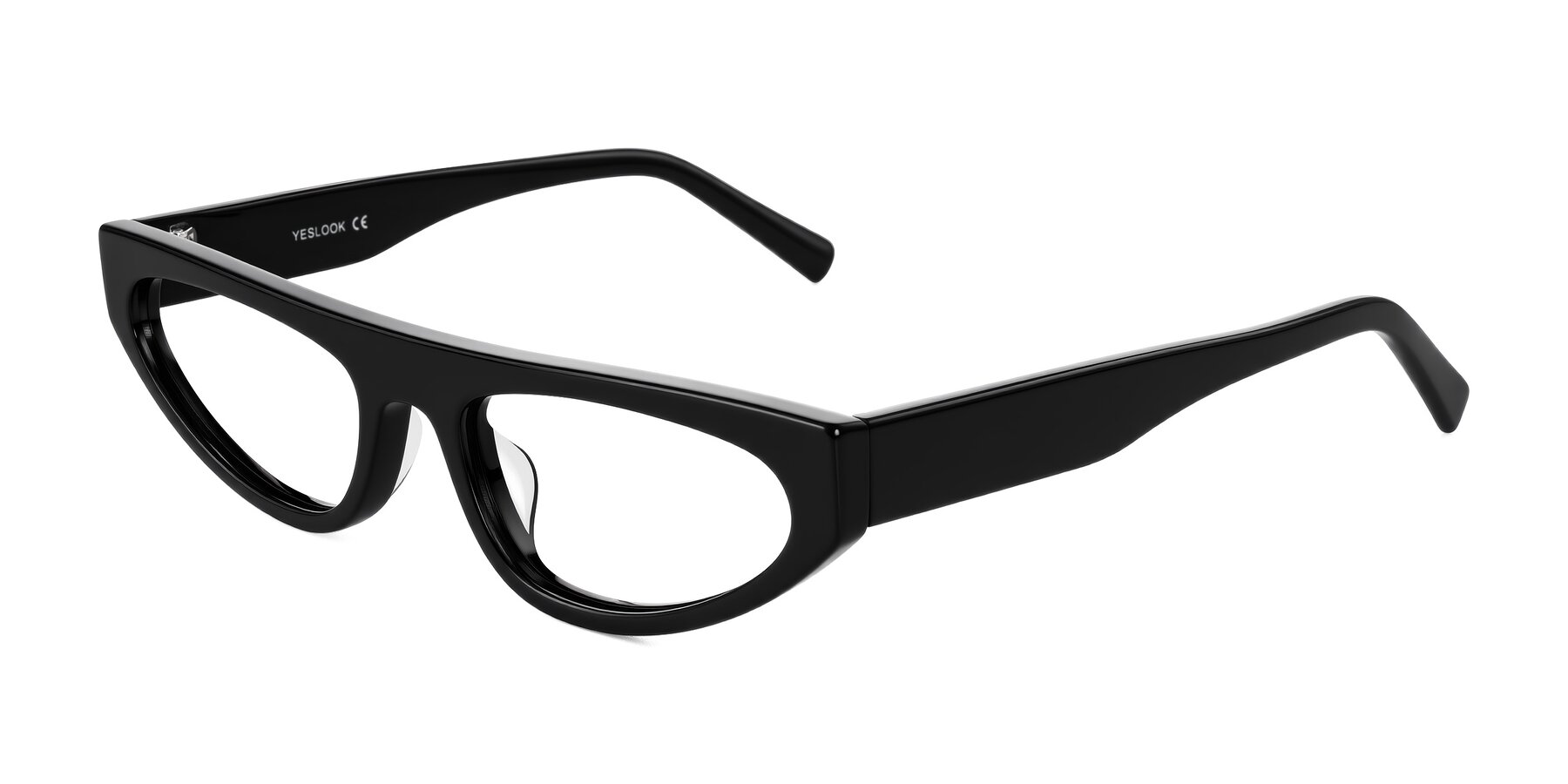 Angle of Carnew in Black with Clear Blue Light Blocking Lenses