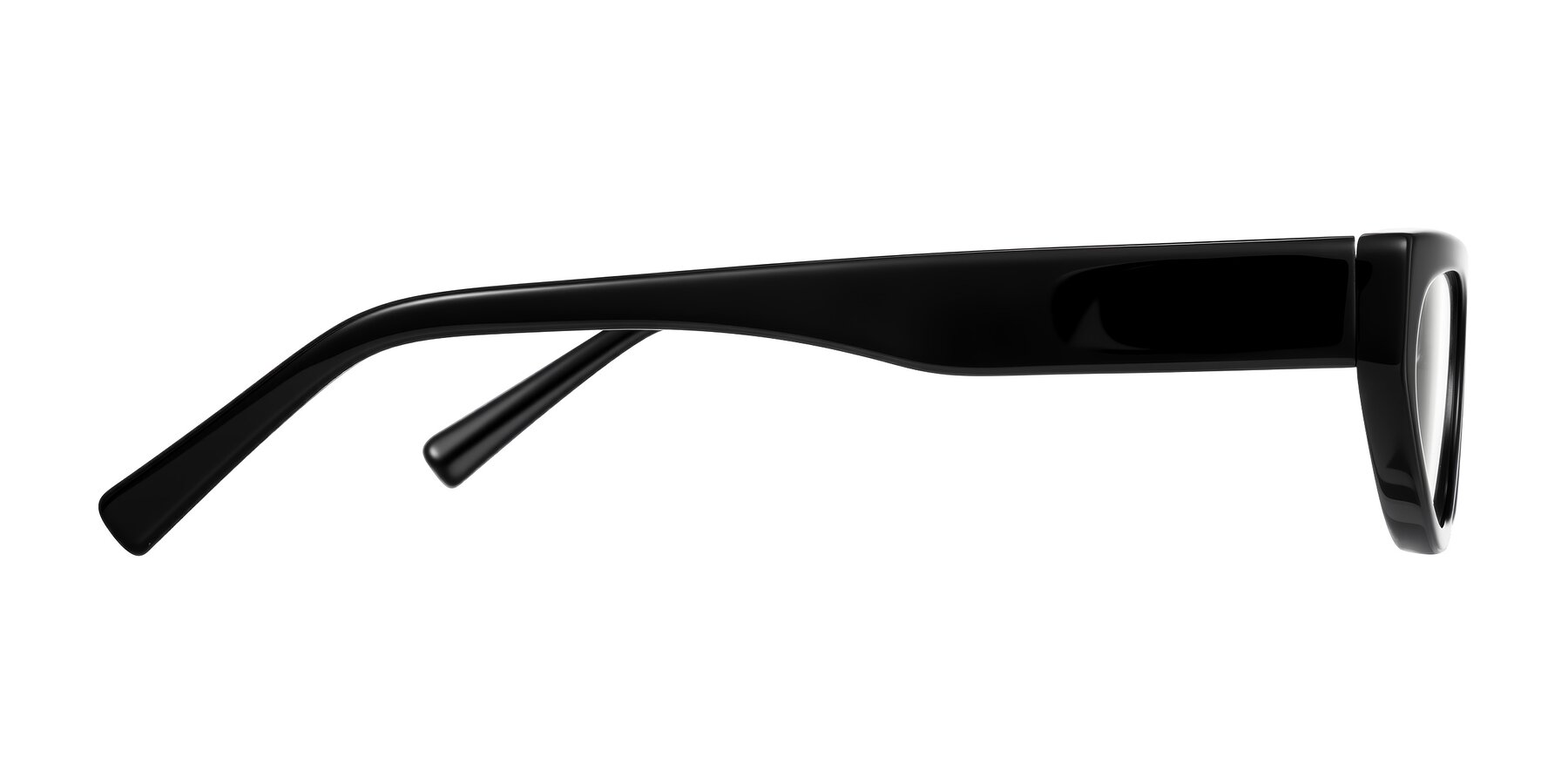 Side of Carnew in Black with Clear Blue Light Blocking Lenses