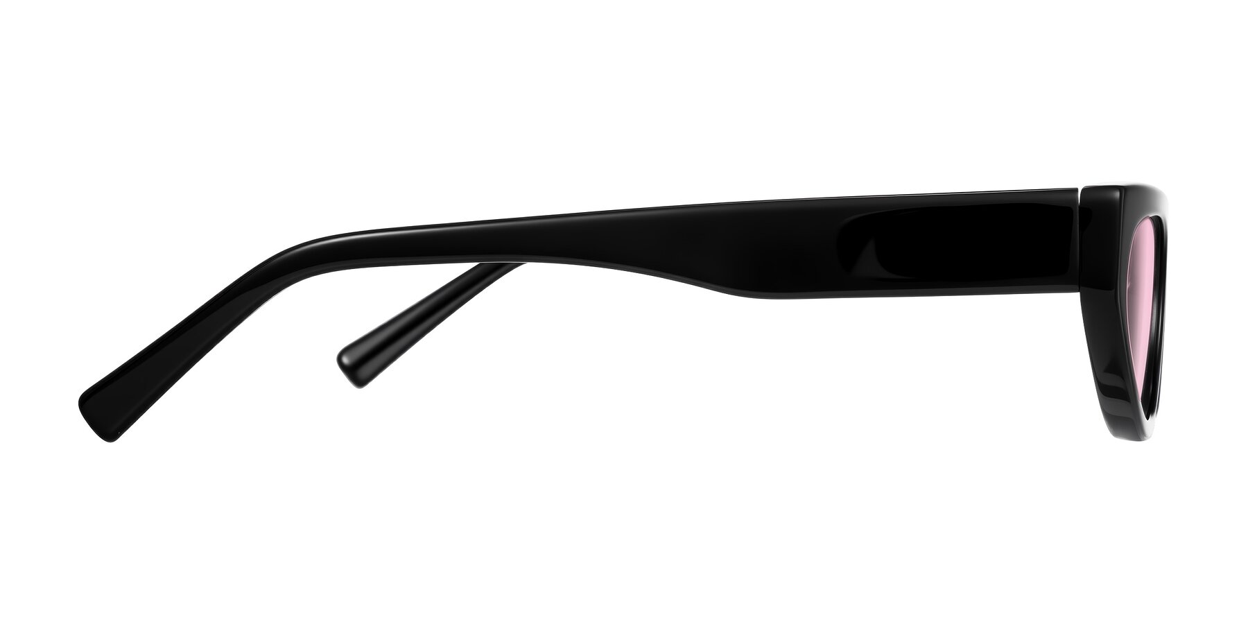 Side of Carnew in Black with Light Pink Tinted Lenses