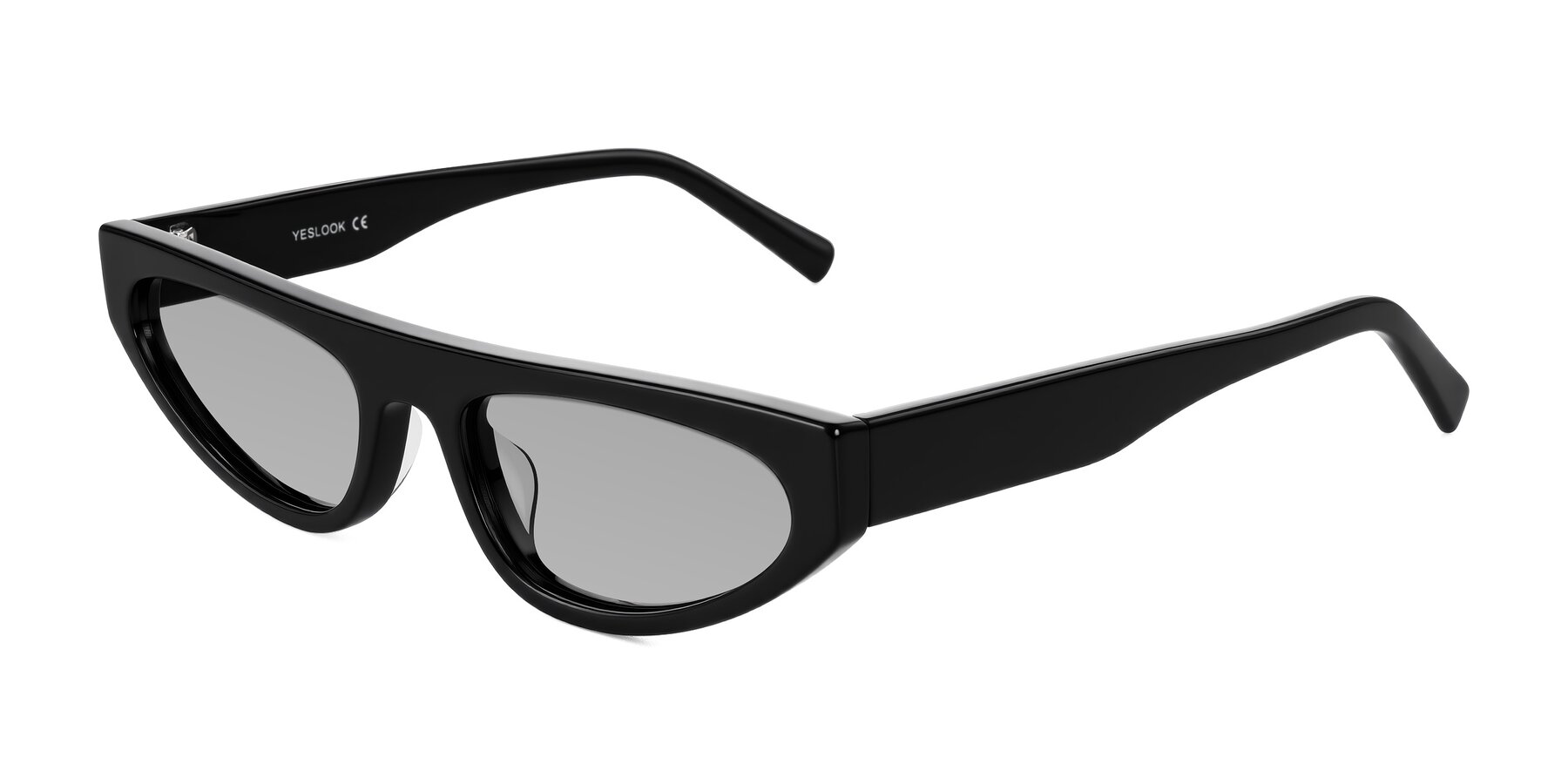 Angle of Carnew in Black with Light Gray Tinted Lenses