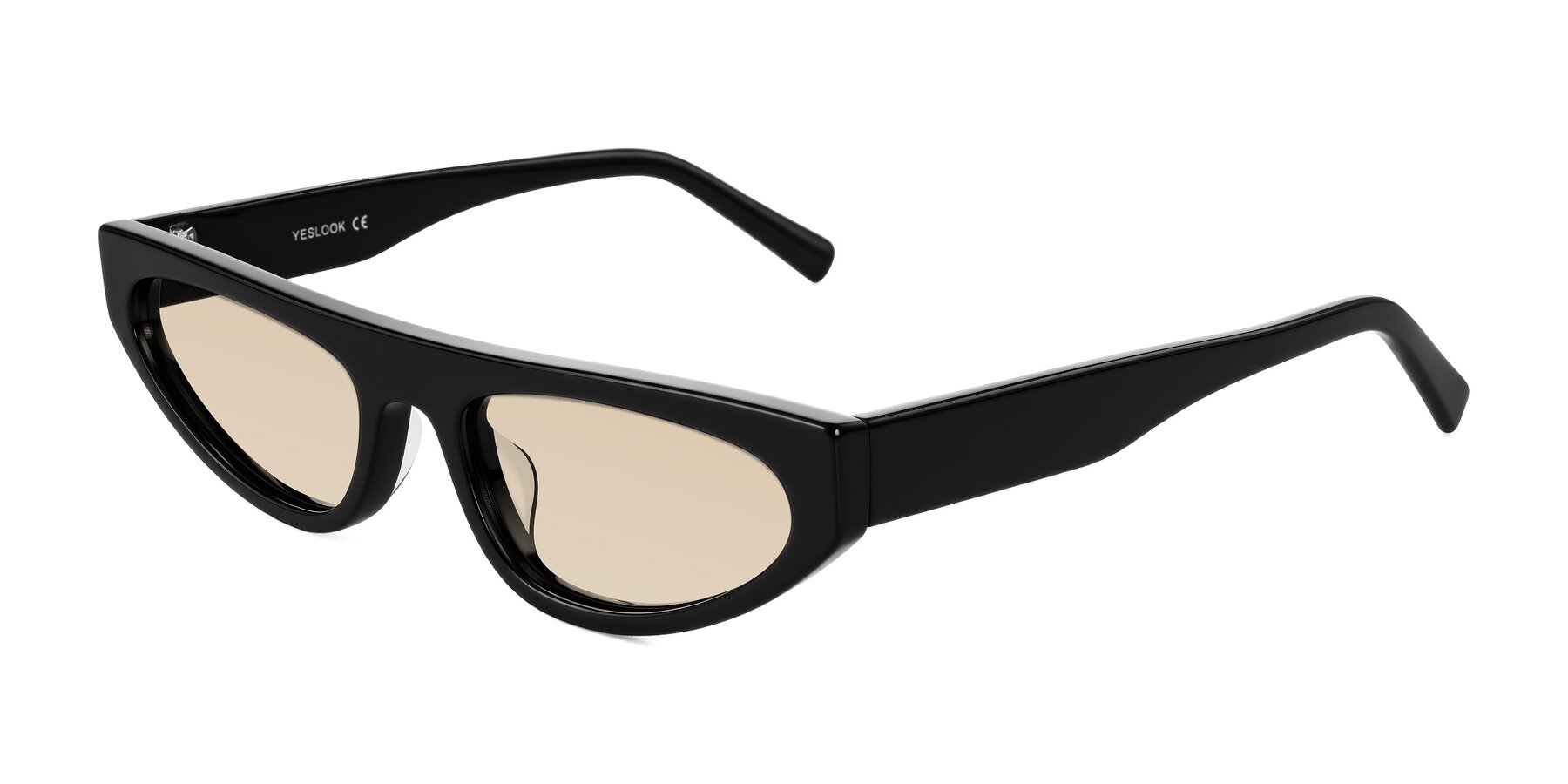 Angle of Carnew in Black with Light Brown Tinted Lenses