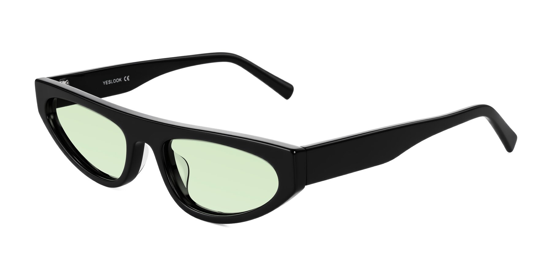 Angle of Carnew in Black with Light Green Tinted Lenses