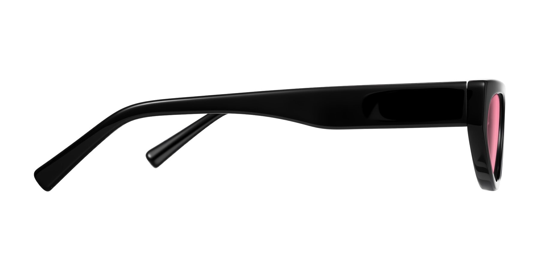 Side of Carnew in Black with Pink Tinted Lenses