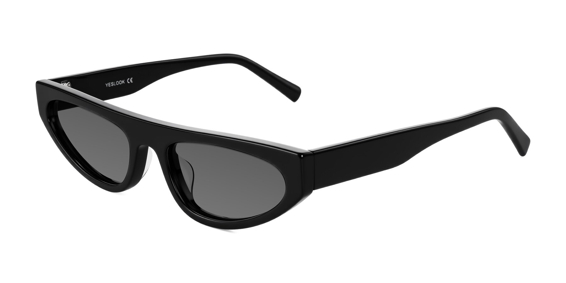 Angle of Carnew in Black with Medium Gray Tinted Lenses