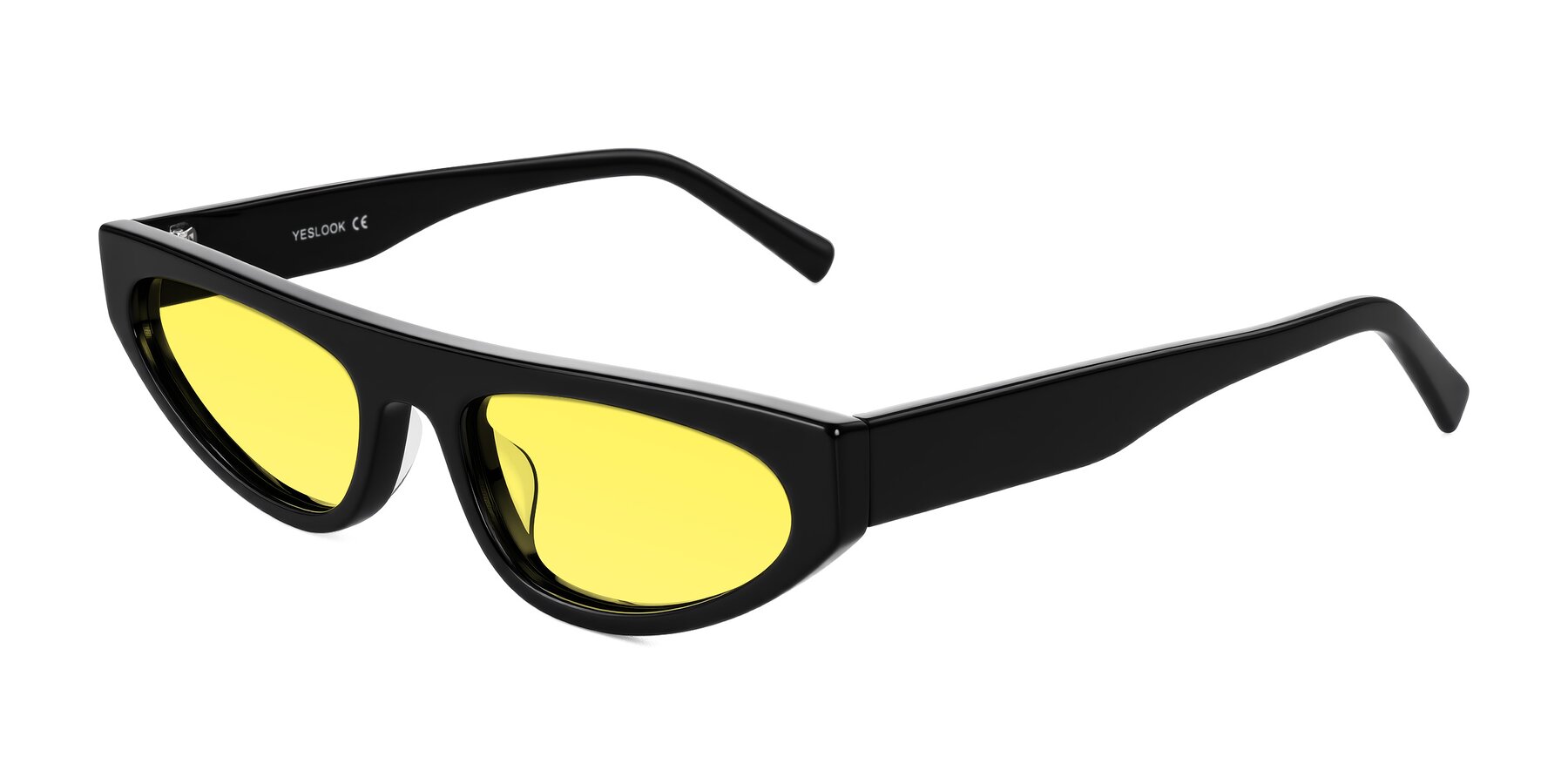 Angle of Carnew in Black with Medium Yellow Tinted Lenses