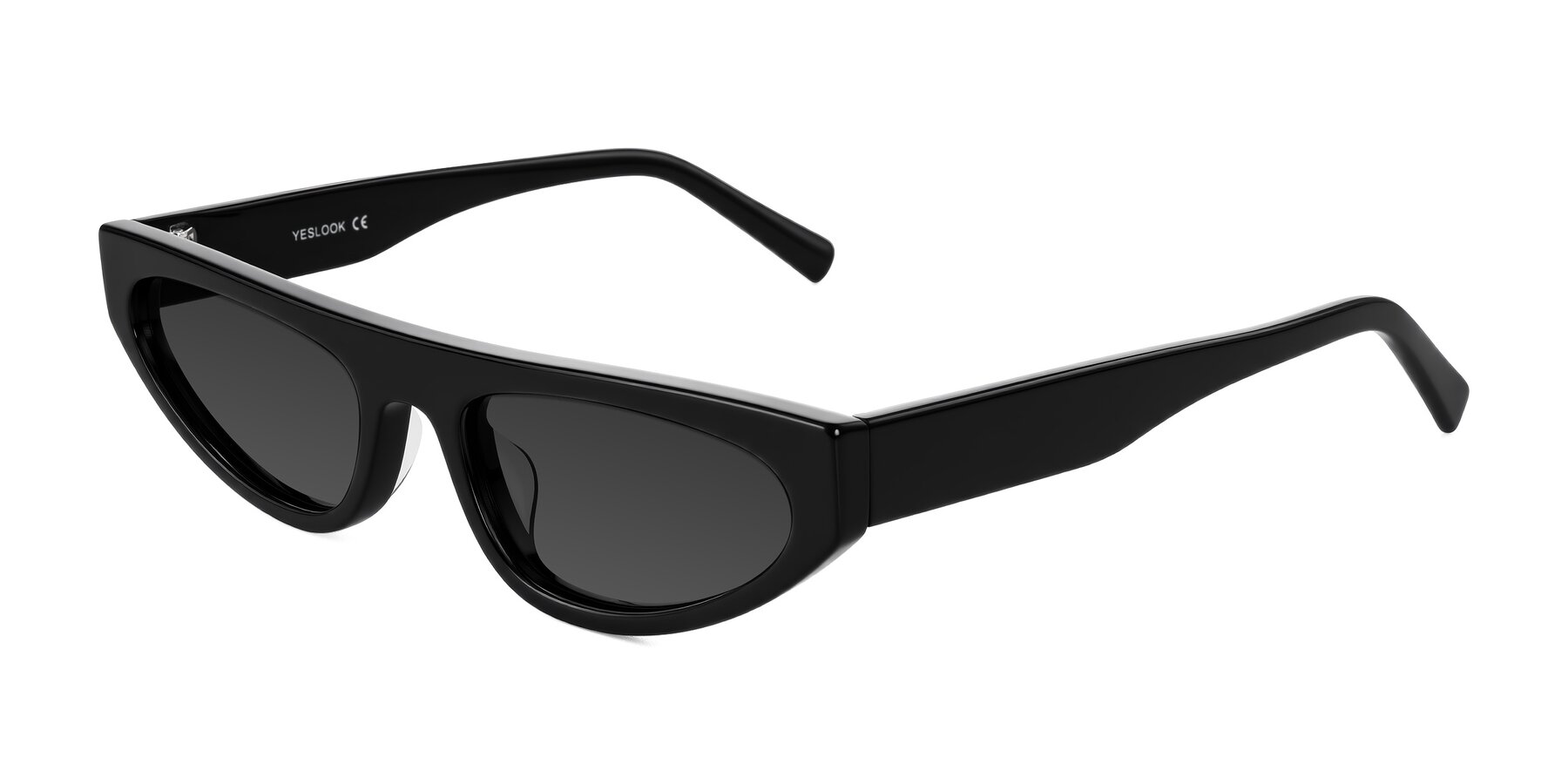 Angle of Carnew in Black with Gray Tinted Lenses