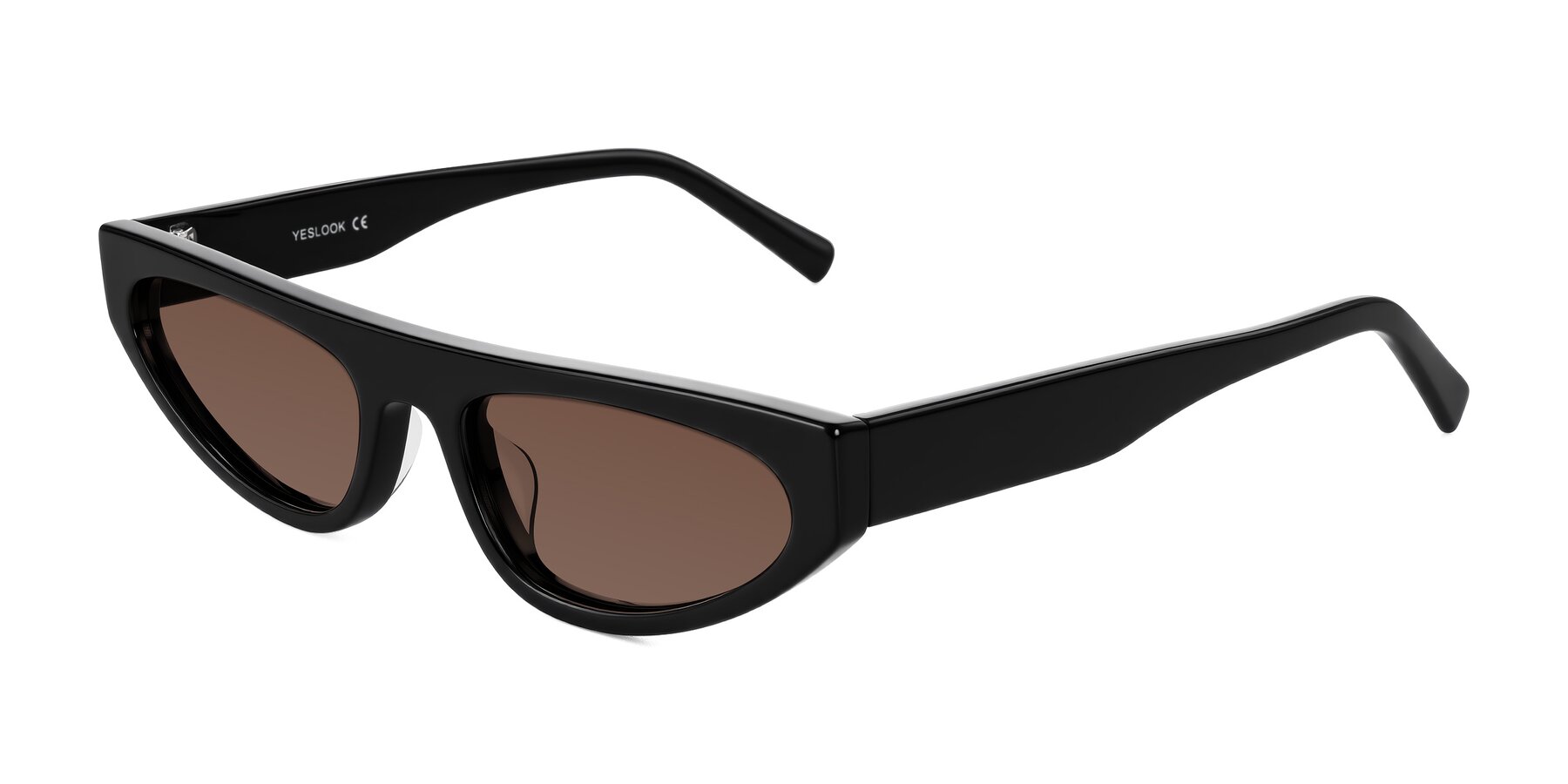 Angle of Carnew in Black with Brown Tinted Lenses