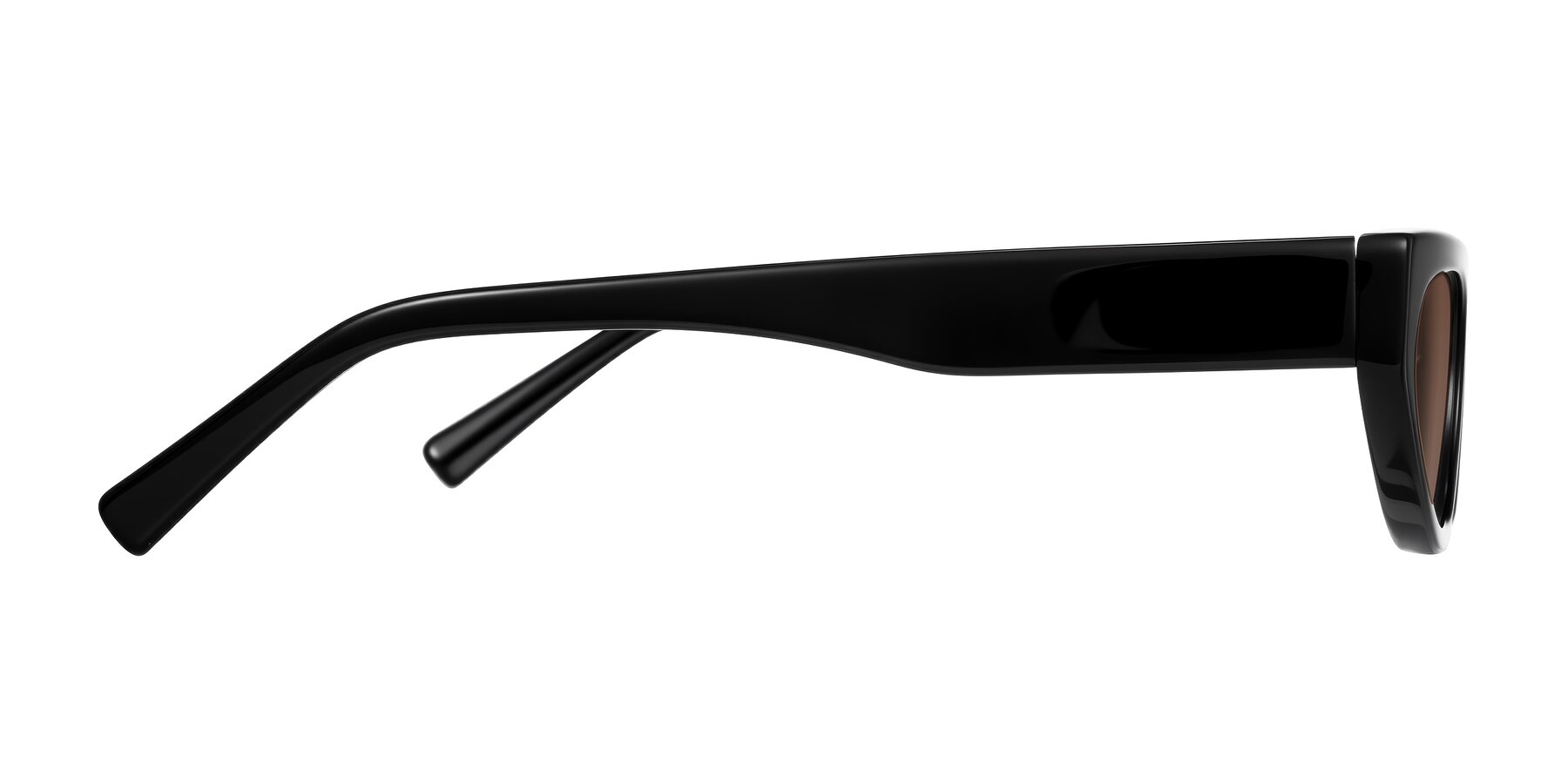 Side of Carnew in Black with Brown Tinted Lenses