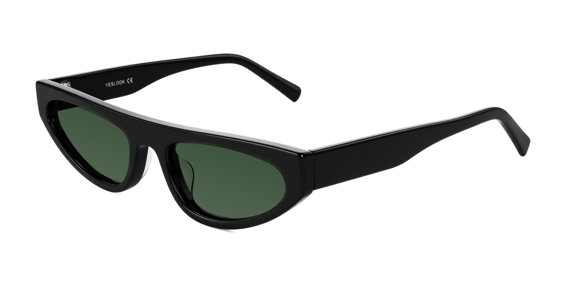 Angle of Carnew in Black with Green Tinted Lenses