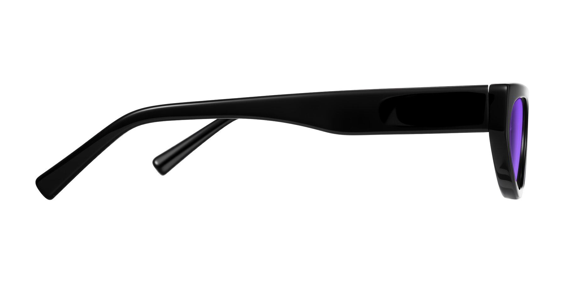 Side of Carnew in Black with Purple Tinted Lenses