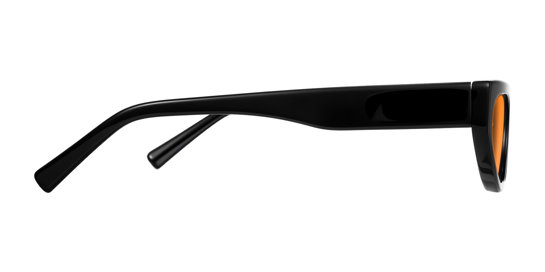 Side of Carnew in Black with Orange Tinted Lenses