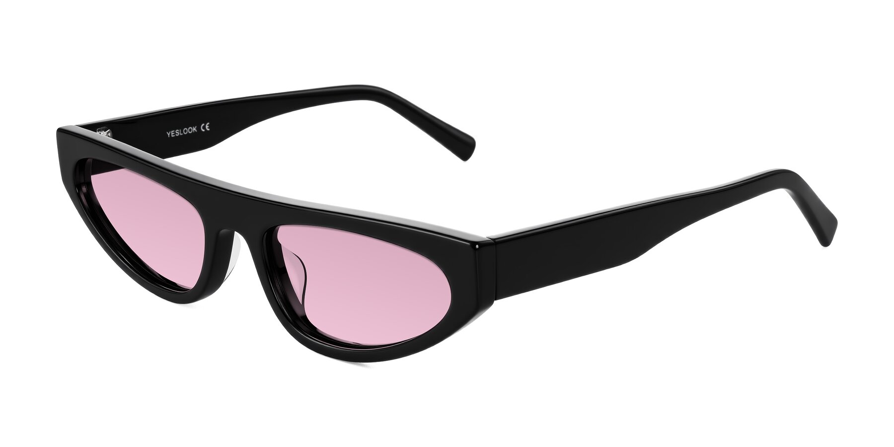 Angle of Carnew in Black with Light Wine Tinted Lenses