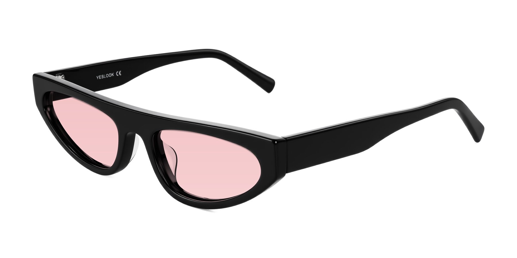 Angle of Carnew in Black with Light Garnet Tinted Lenses