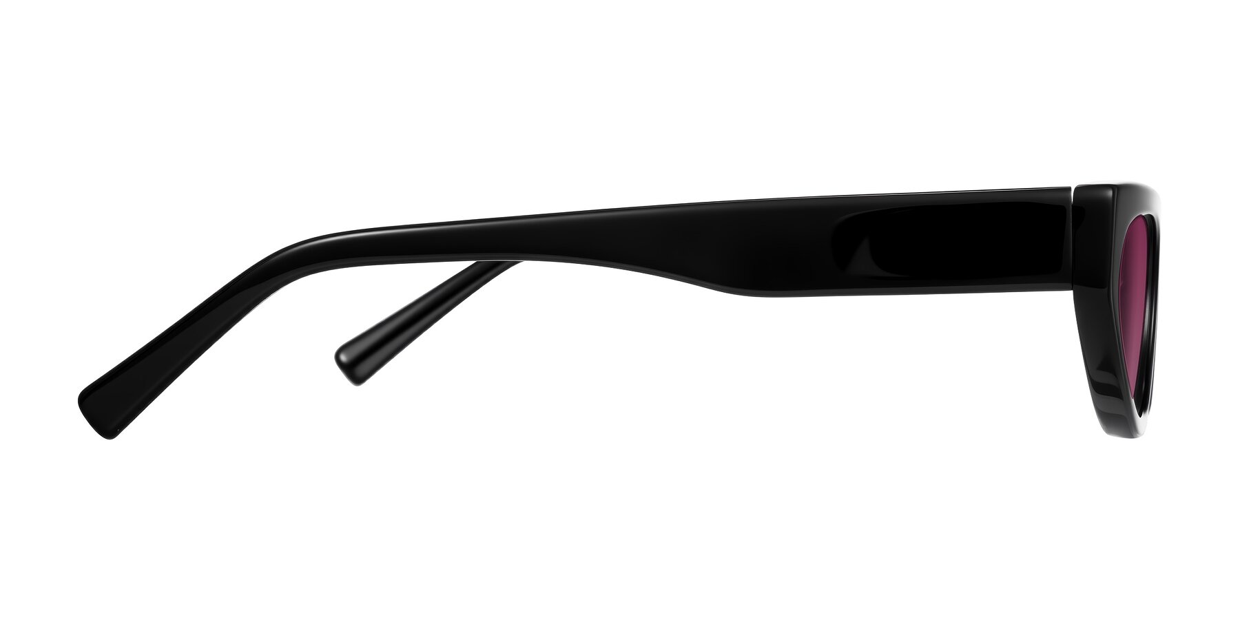 Side of Carnew in Black with Wine Tinted Lenses