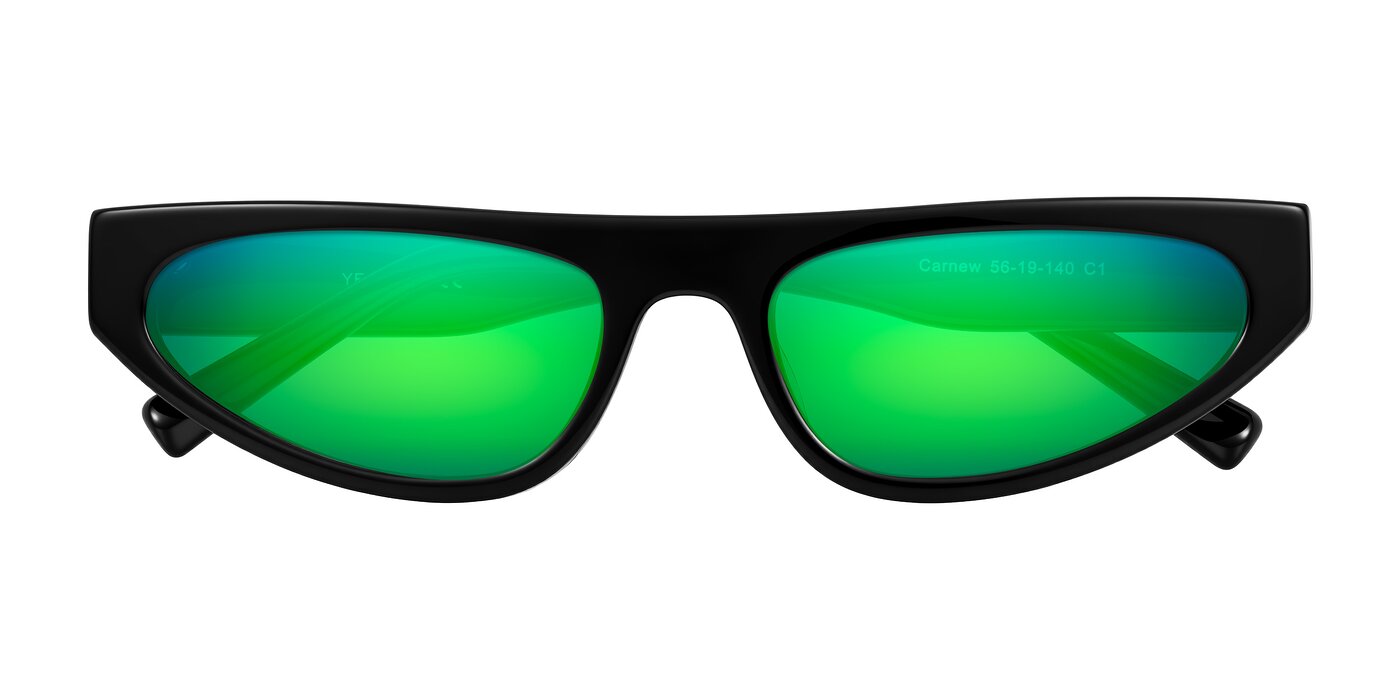 Carnew - Black Flash Mirrored Sunglasses