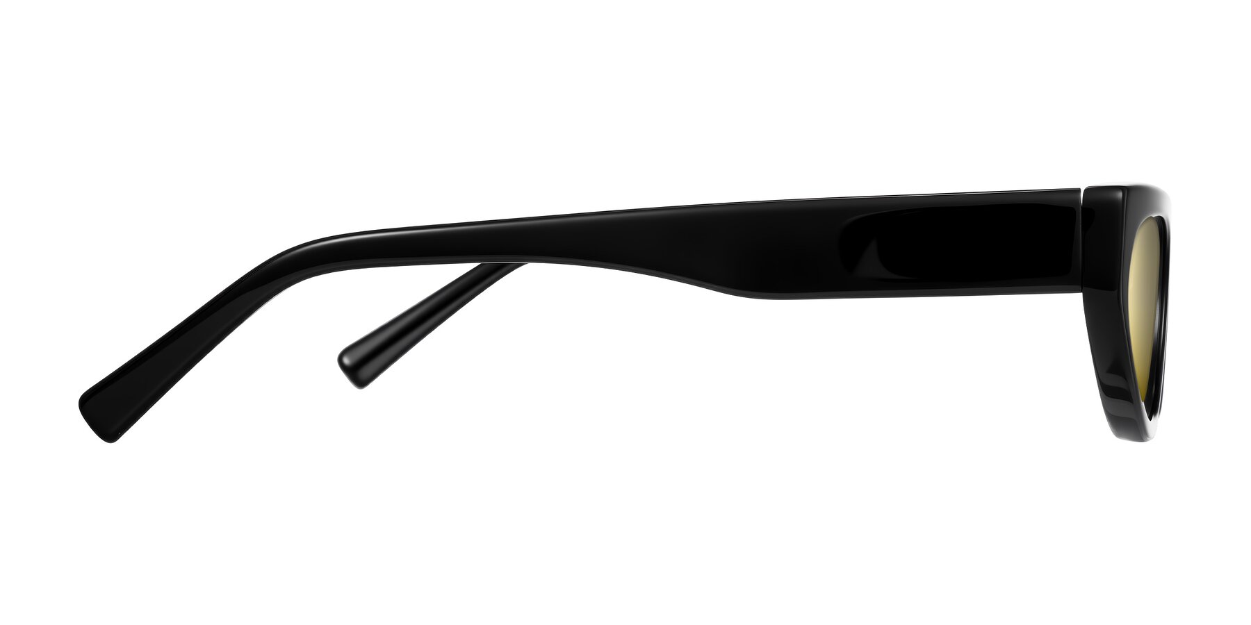 Side of Carnew in Black with Gold Mirrored Lenses
