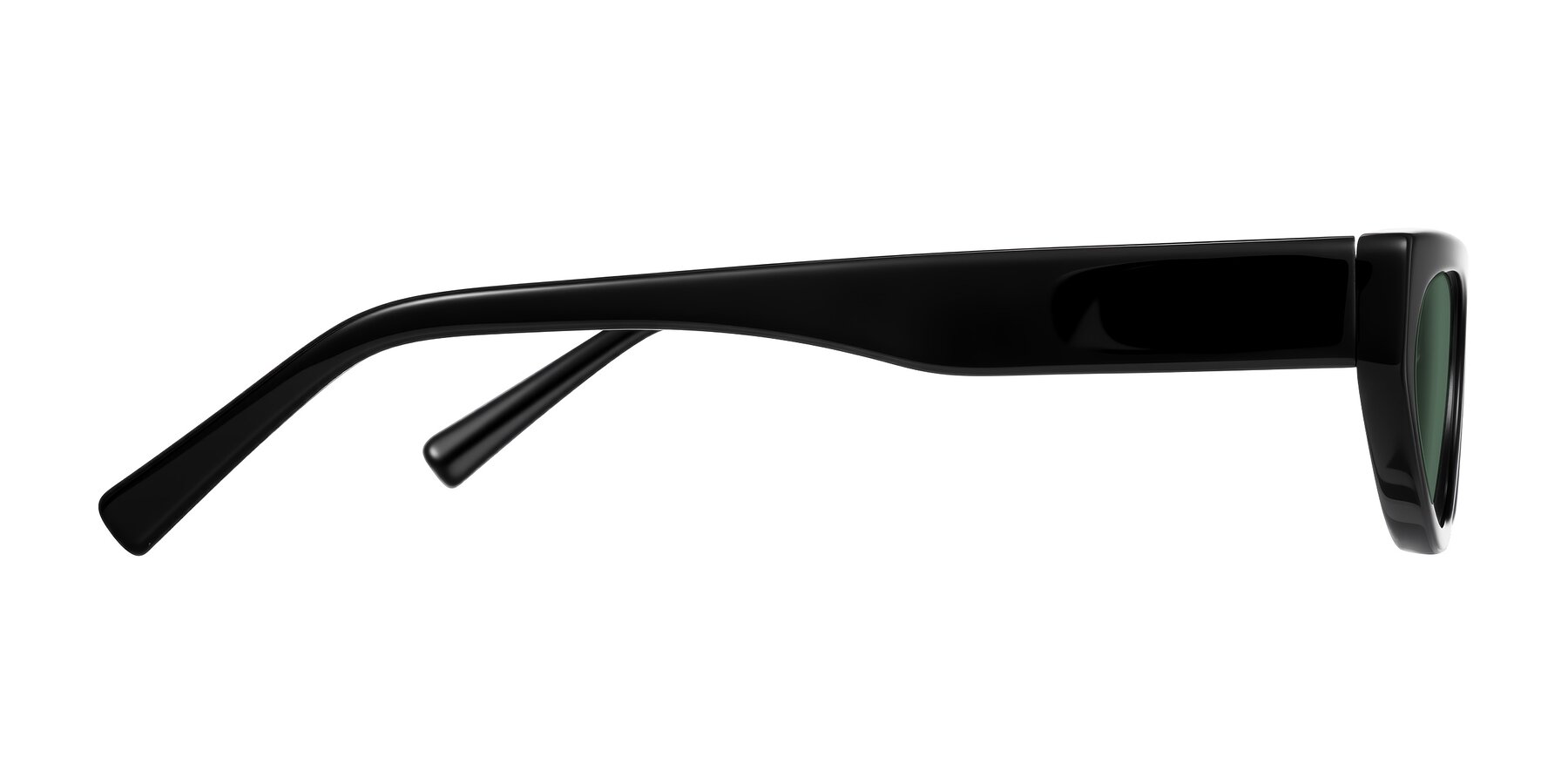 Side of Carnew in Black with Green Polarized Lenses