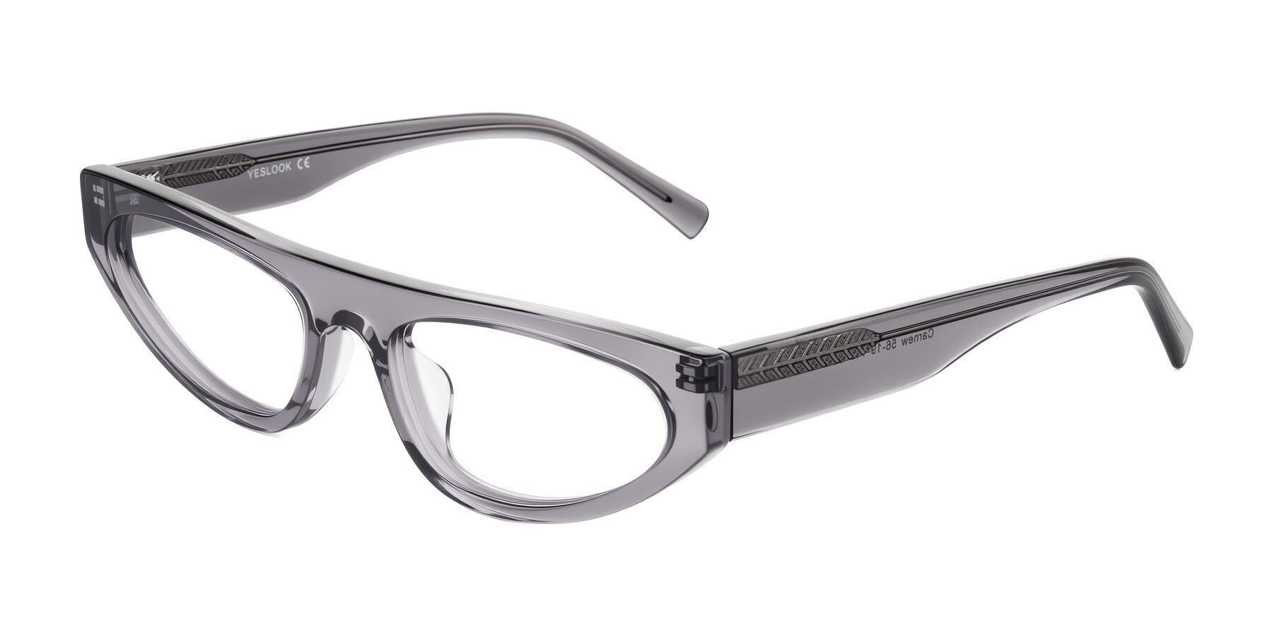 Angle of Carnew in Transparent Gray with Clear Blue Light Blocking Lenses