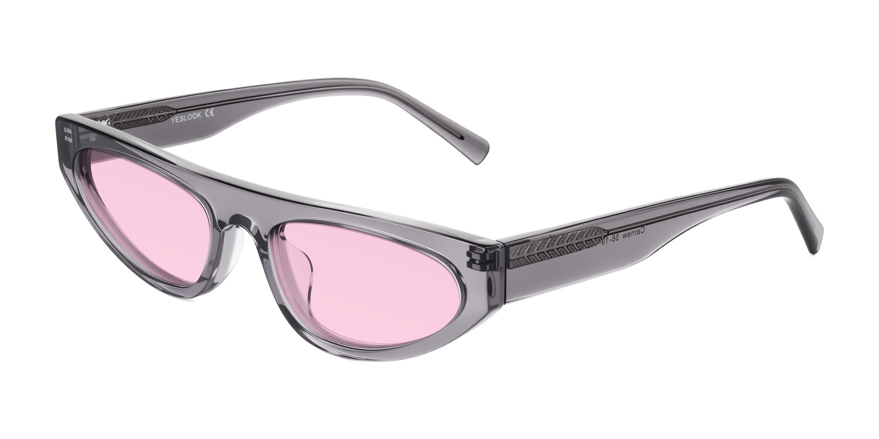 Angle of Carnew in Transparent Gray with Light Pink Tinted Lenses