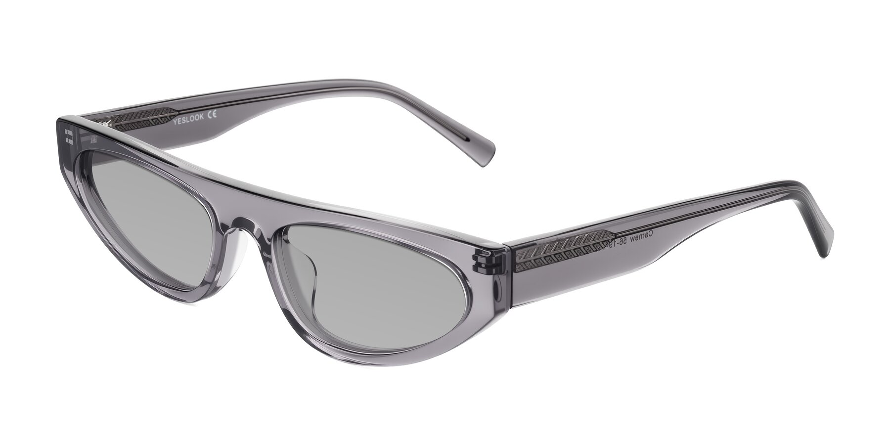 Angle of Carnew in Transparent Gray with Light Gray Tinted Lenses