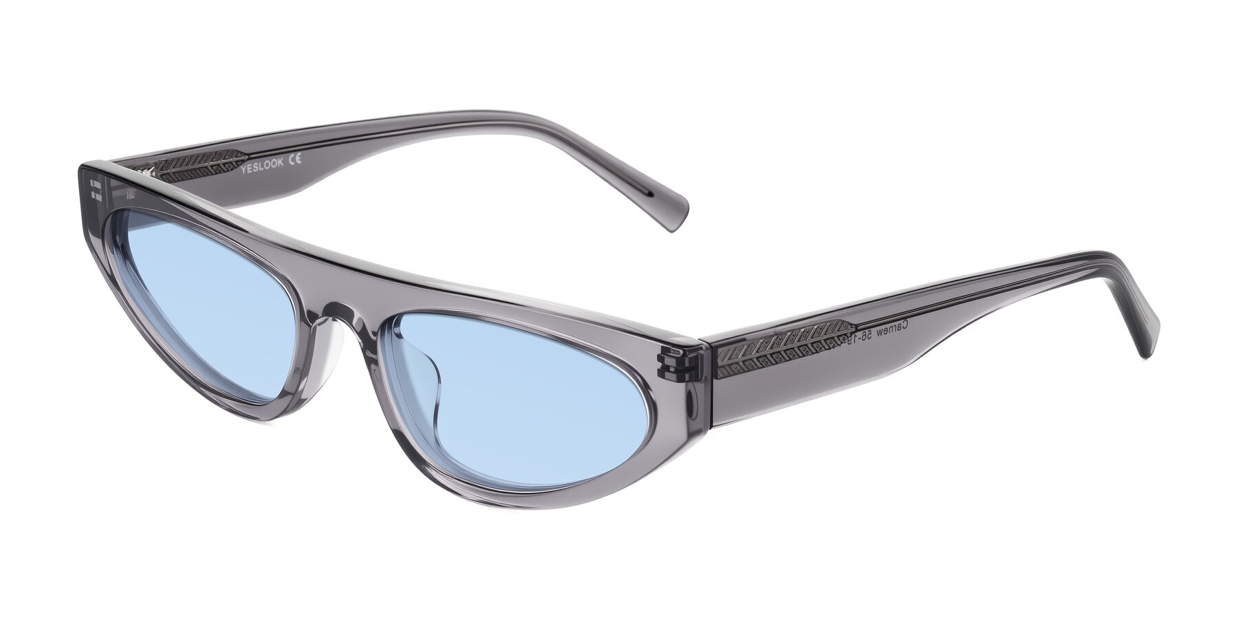 Angle of Carnew in Transparent Gray with Light Blue Tinted Lenses