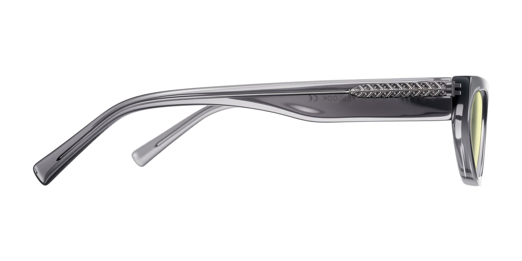 Side of Carnew in Transparent Gray with Light Yellow Tinted Lenses