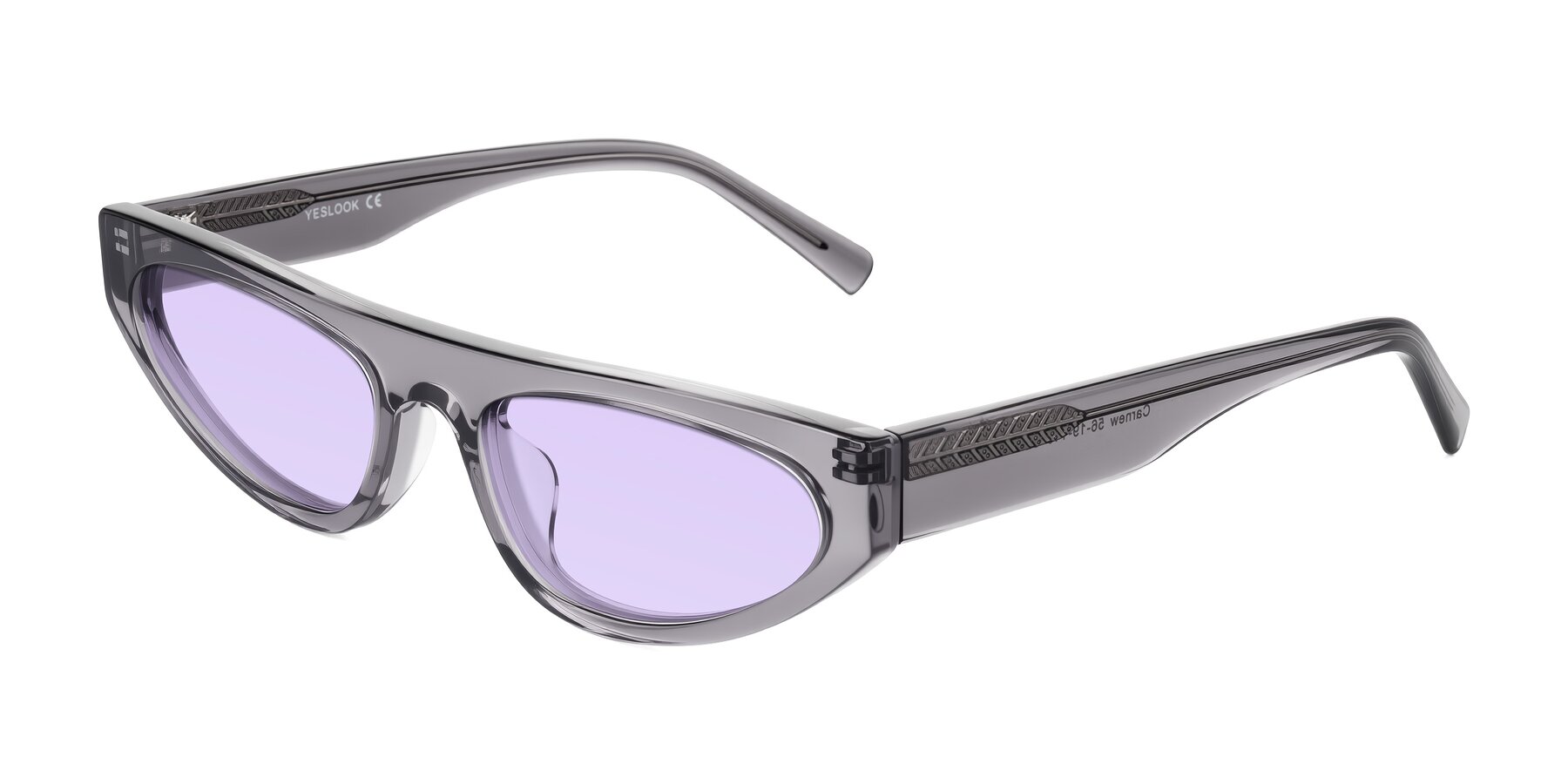 Angle of Carnew in Transparent Gray with Light Purple Tinted Lenses
